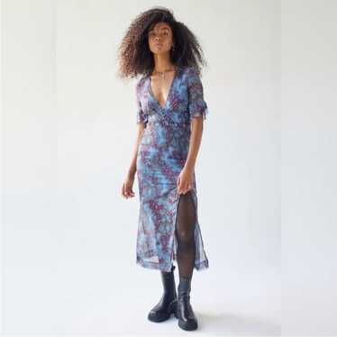 URBAN OUTFITTERS Florence Blue Floral Dress size S - image 1