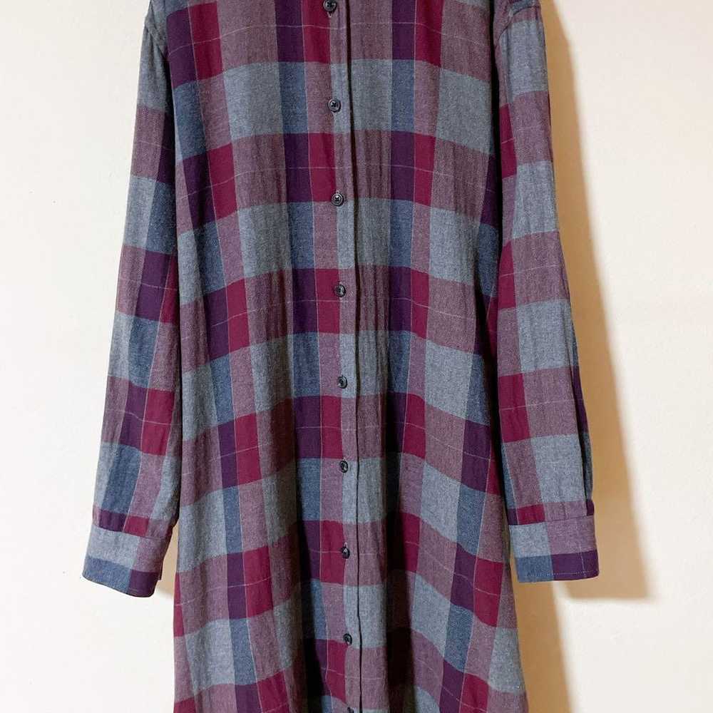 UNIQLO long-sleeve shirt dress, checkered pattern… - image 3