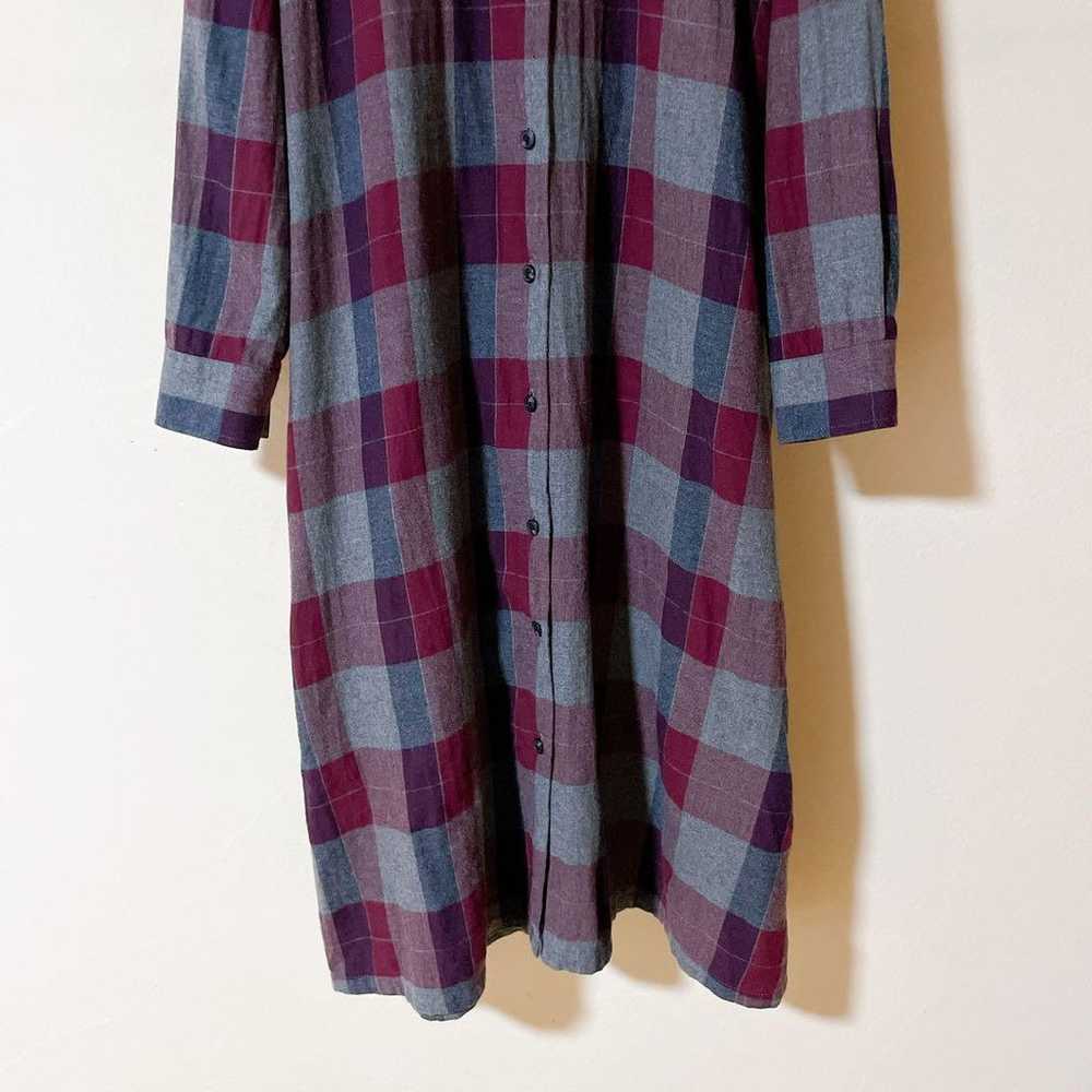 UNIQLO long-sleeve shirt dress, checkered pattern… - image 4