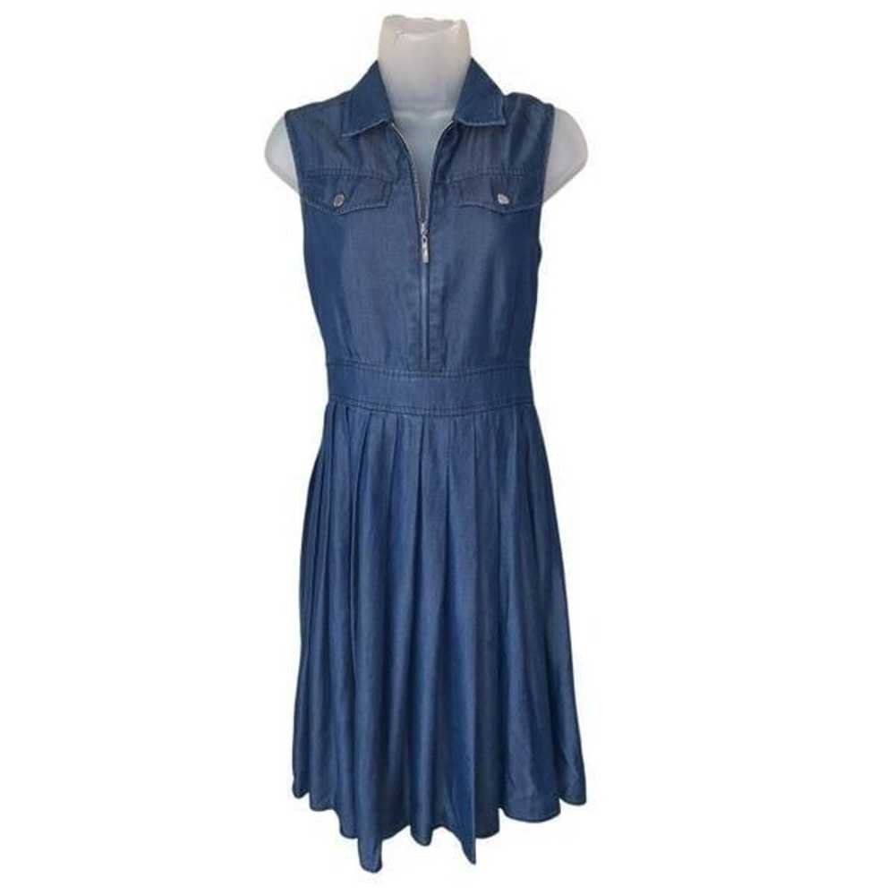 Ivanka Trump Chambray Pleaded Dress - image 1