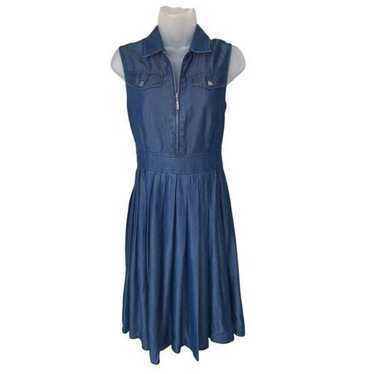 Ivanka Trump Chambray Pleaded Dress - image 1