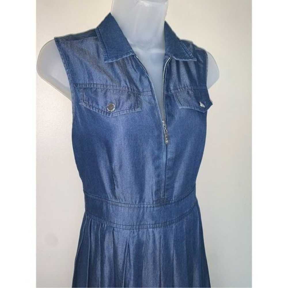 Ivanka Trump Chambray Pleaded Dress - image 3