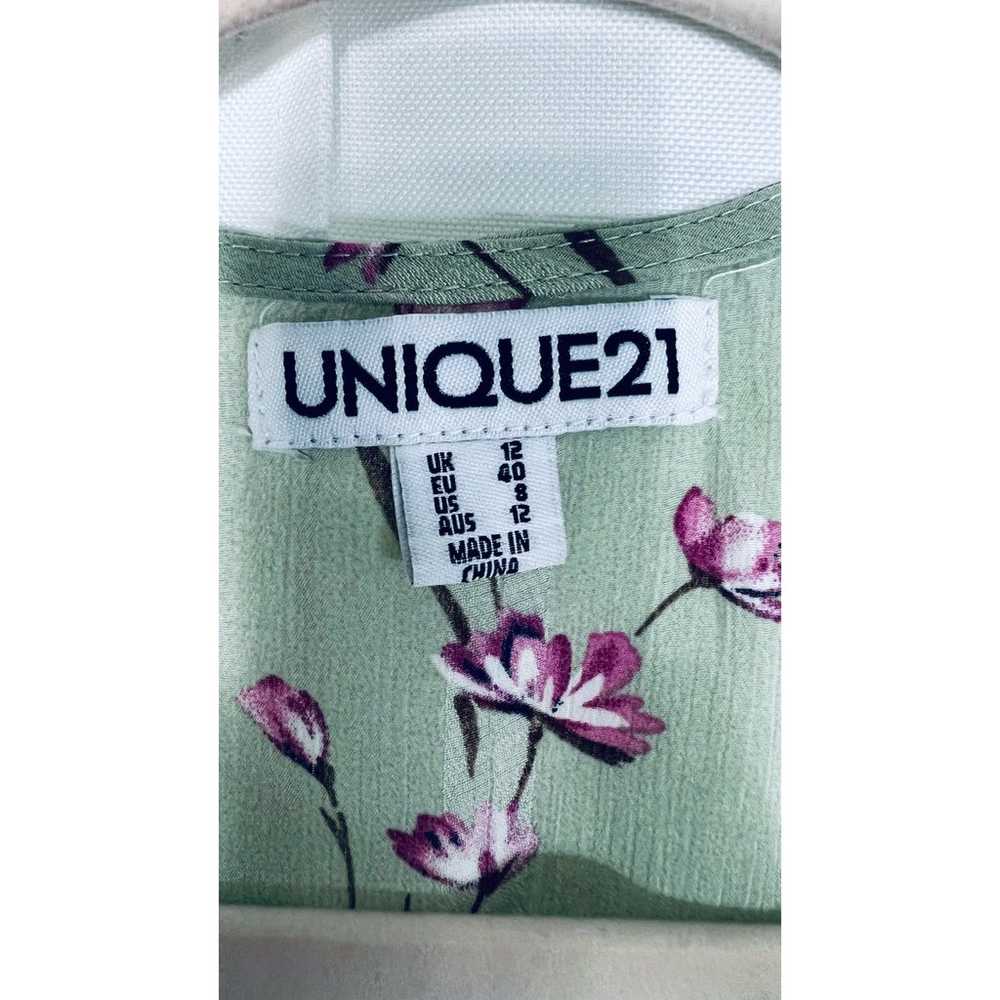 Unique21 Casual Floral Green Wrap Dress - image 10