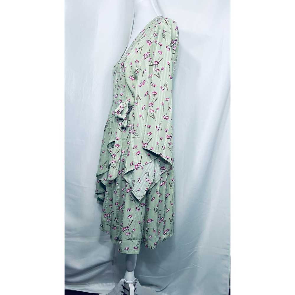 Unique21 Casual Floral Green Wrap Dress - image 2