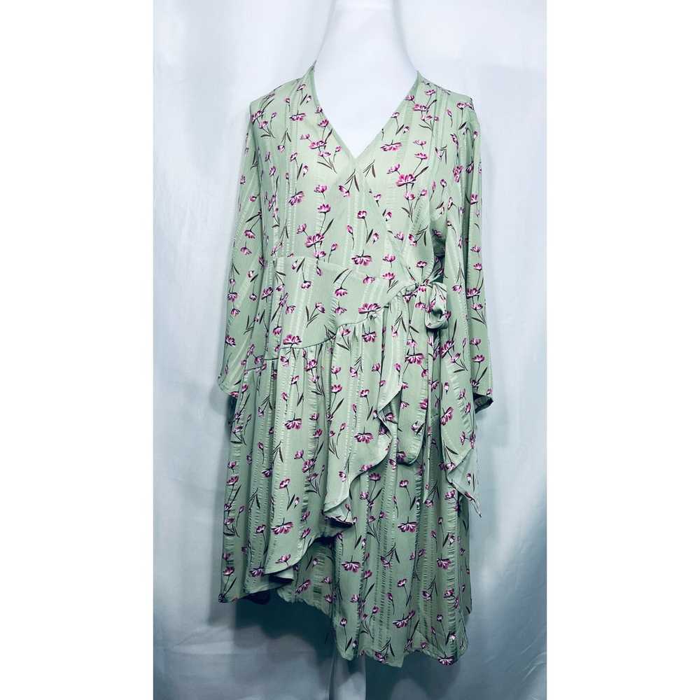 Unique21 Casual Floral Green Wrap Dress - image 5