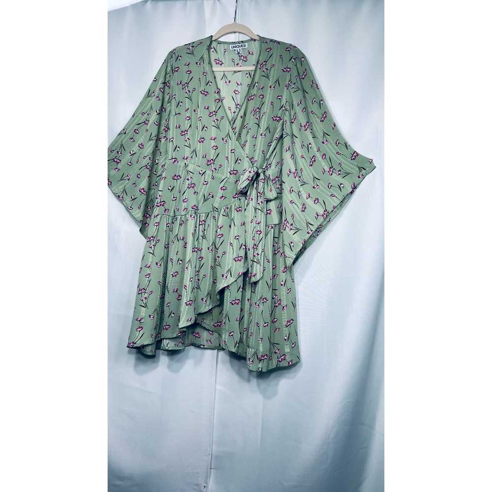 Unique21 Casual Floral Green Wrap Dress - image 6