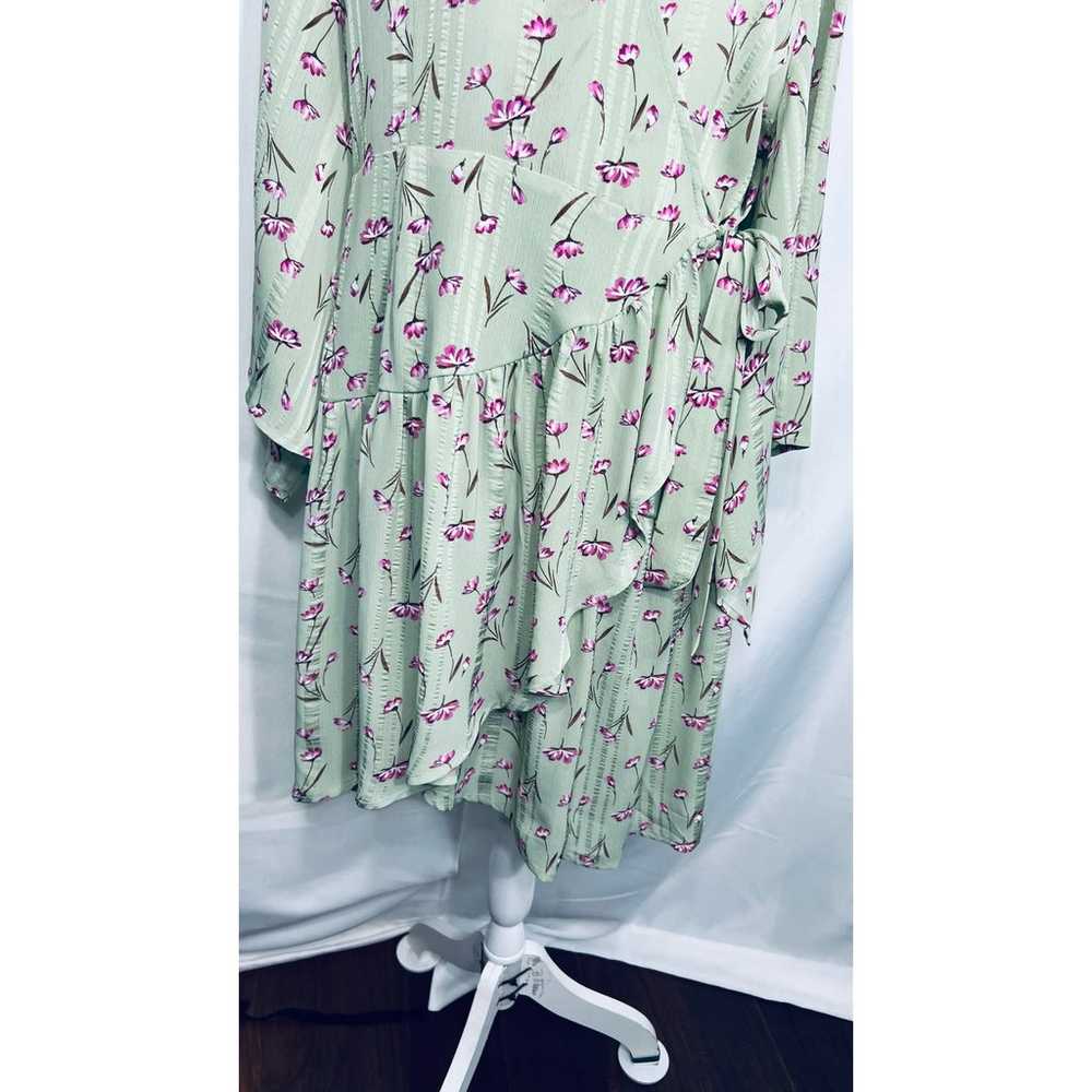 Unique21 Casual Floral Green Wrap Dress - image 8