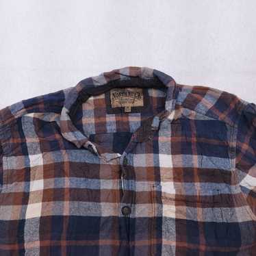 North River North River Madras Flannel Shirt Mens 