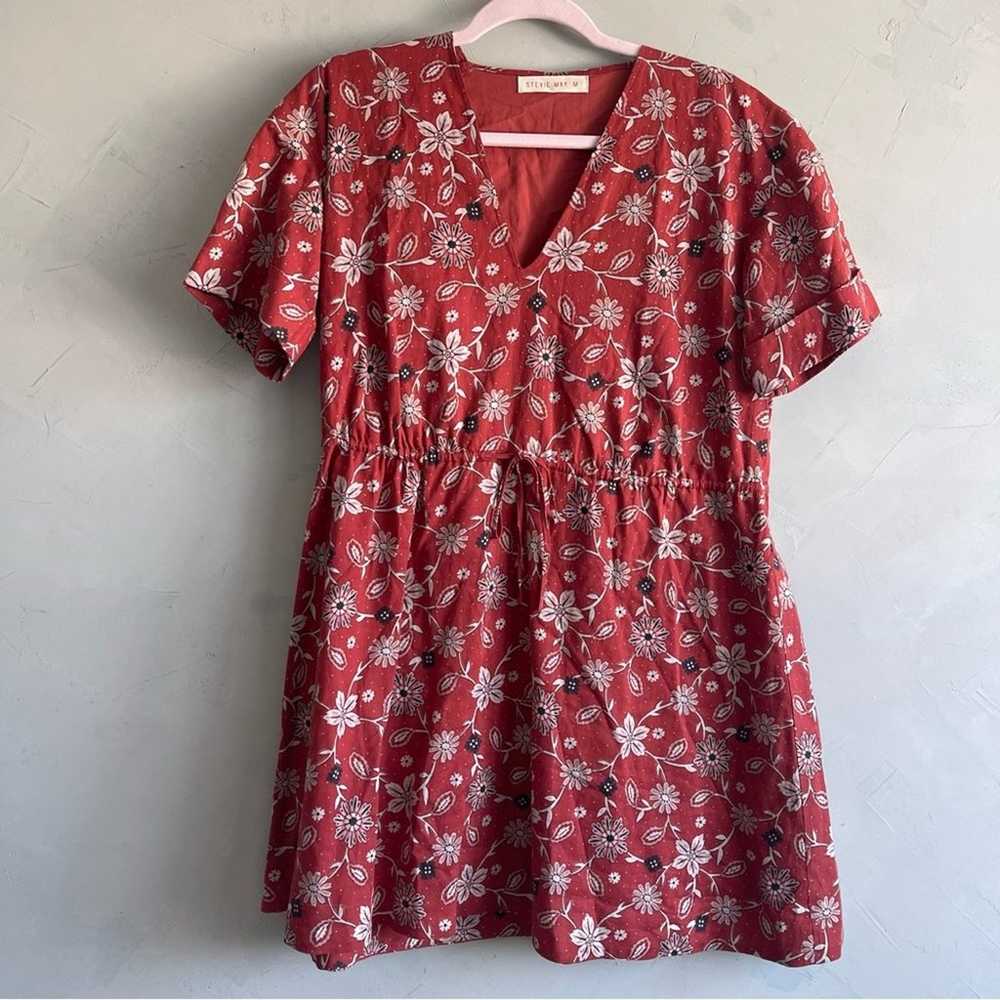 Stevie May Floral V Neck Short Sleeve Tee Dress - image 1