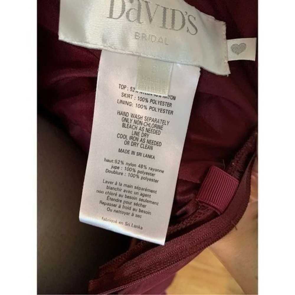 David’s bridal wine color short size 8 - image 4