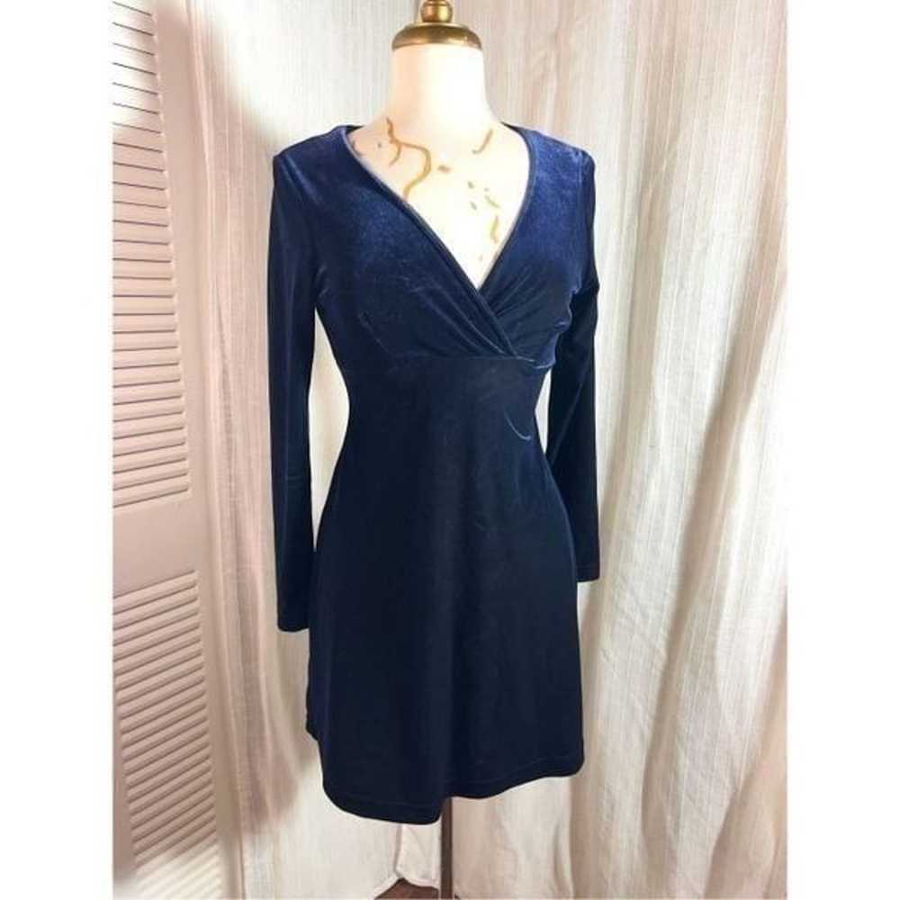 Vintage Velvet Navy Mini Dress - Size M - image 1