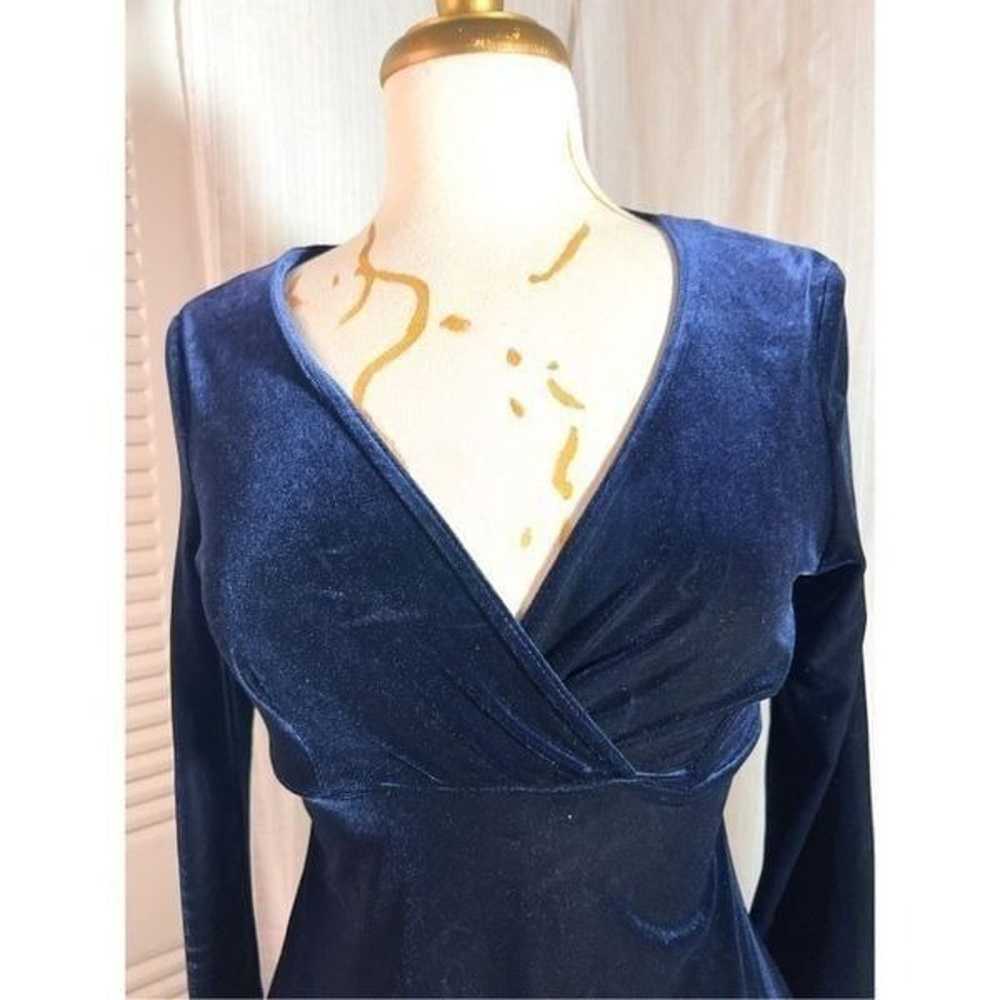 Vintage Velvet Navy Mini Dress - Size M - image 2