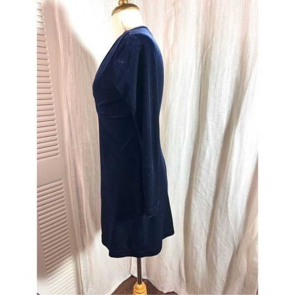 Vintage Velvet Navy Mini Dress - Size M - image 3