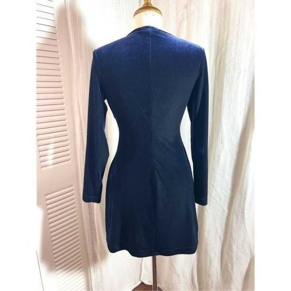 Vintage Velvet Navy Mini Dress - Size M - image 4