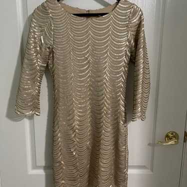 gold sequin dress