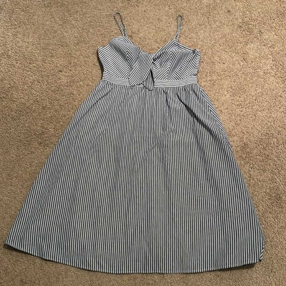 Lulus Joyful Days Blue Striped Knotted Front Midi… - image 3