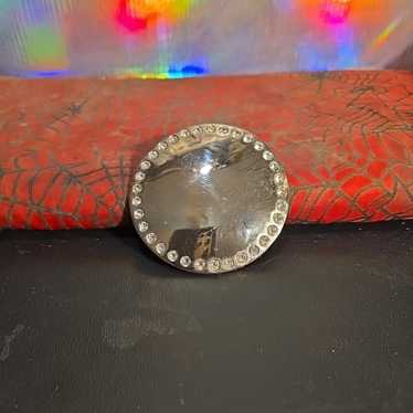 101824 Vintage Unbranded Metal Rhinestone Diamond… - image 1