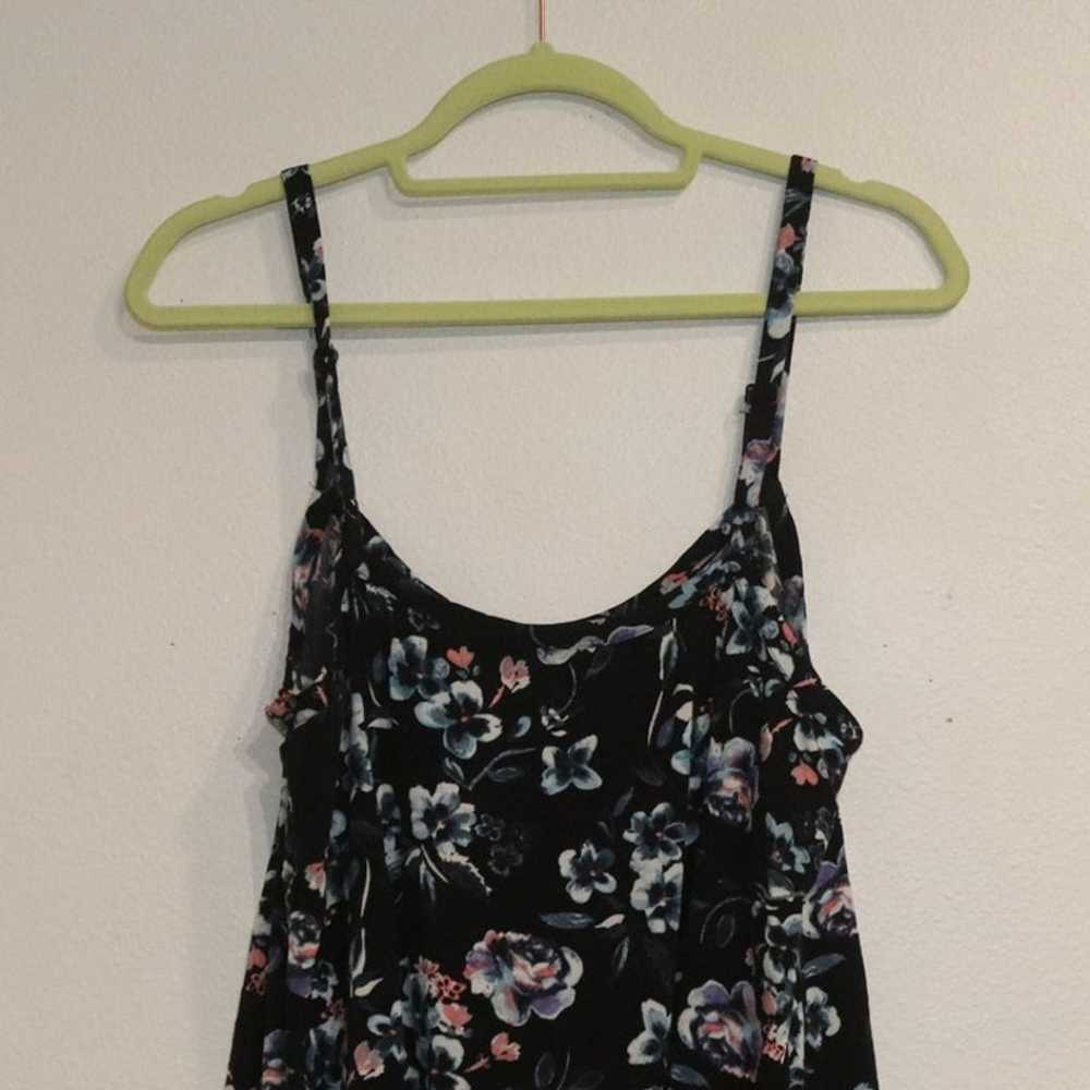 Torrid Black Floral Challis Midi Trapeze Dress Sz… - image 10