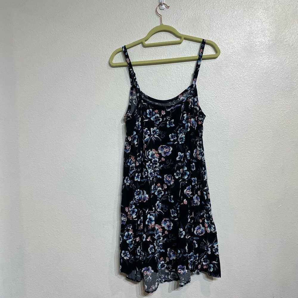 Torrid Black Floral Challis Midi Trapeze Dress Sz… - image 12