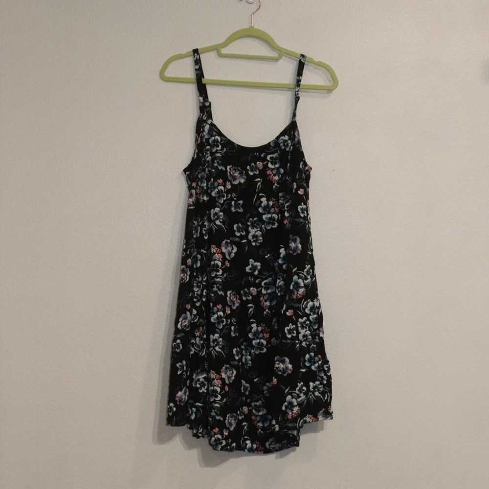 Torrid Black Floral Challis Midi Trapeze Dress Sz… - image 3