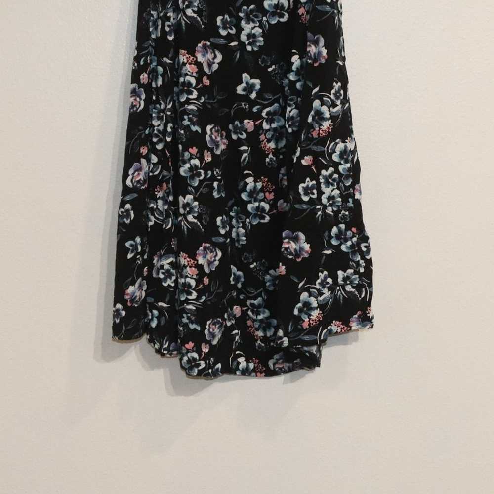 Torrid Black Floral Challis Midi Trapeze Dress Sz… - image 5