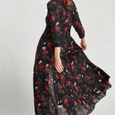 ZARA Floral Shirt Dress Long Sleeve Long