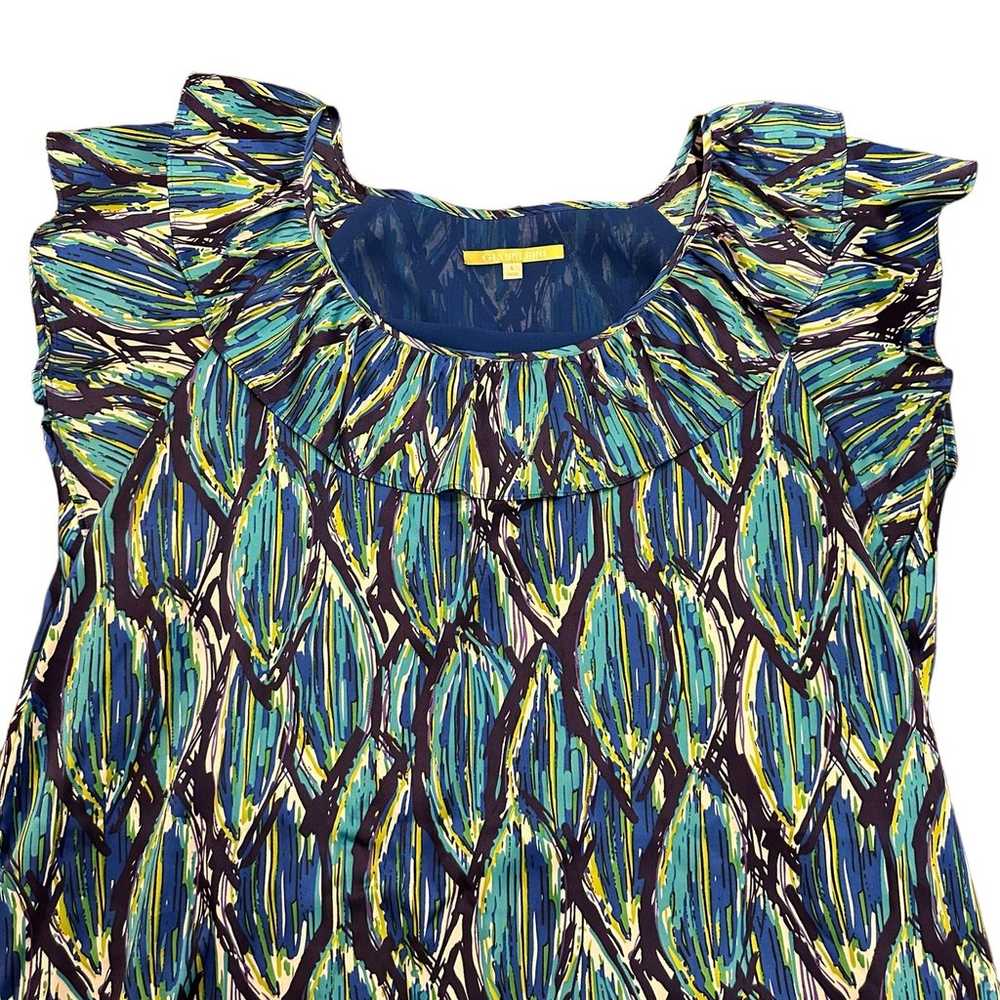 Gianni Bini Women’s dress purple blue green abstr… - image 3