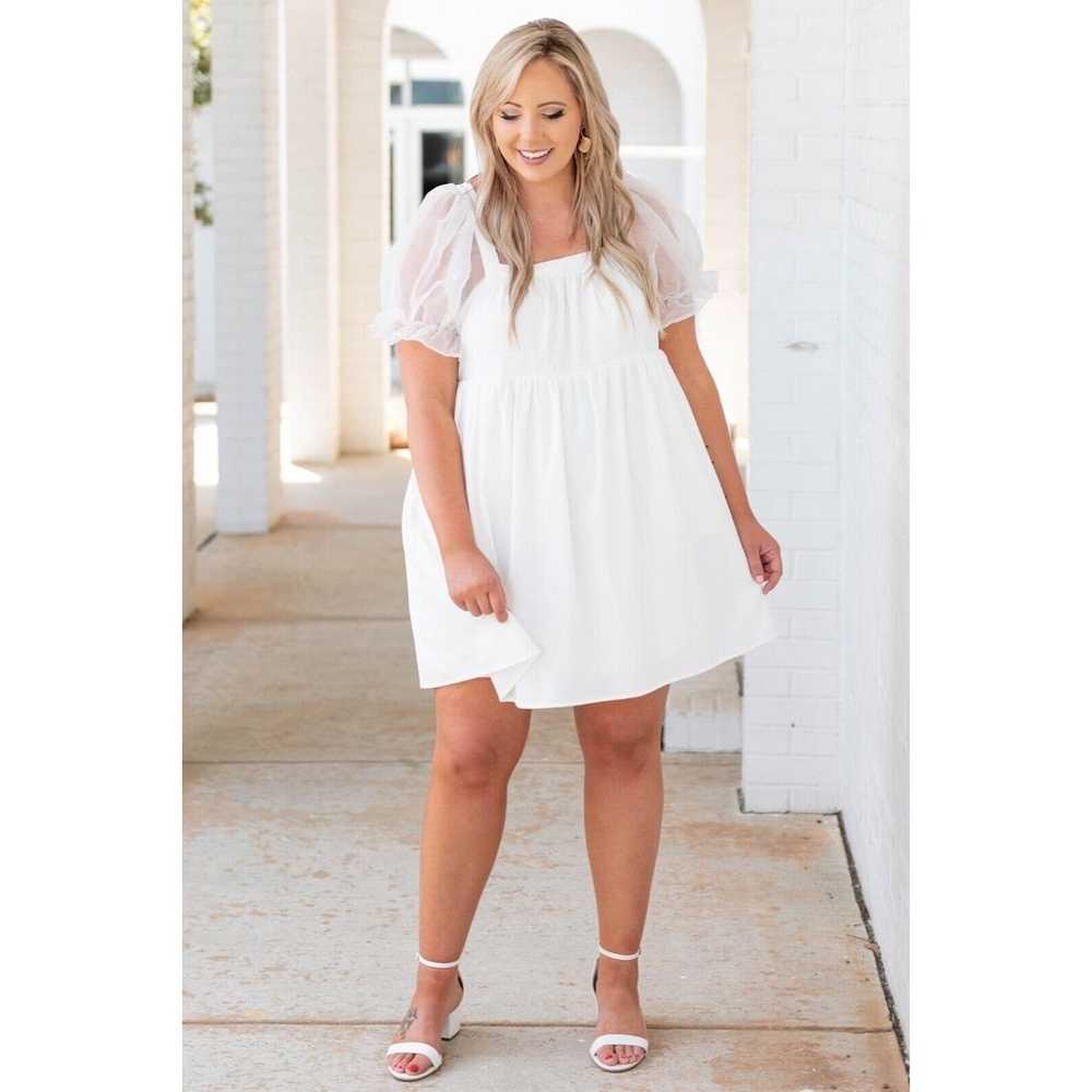 Chic Soul Ivory Babydoll Dress Bubble Sleeves XL - image 12