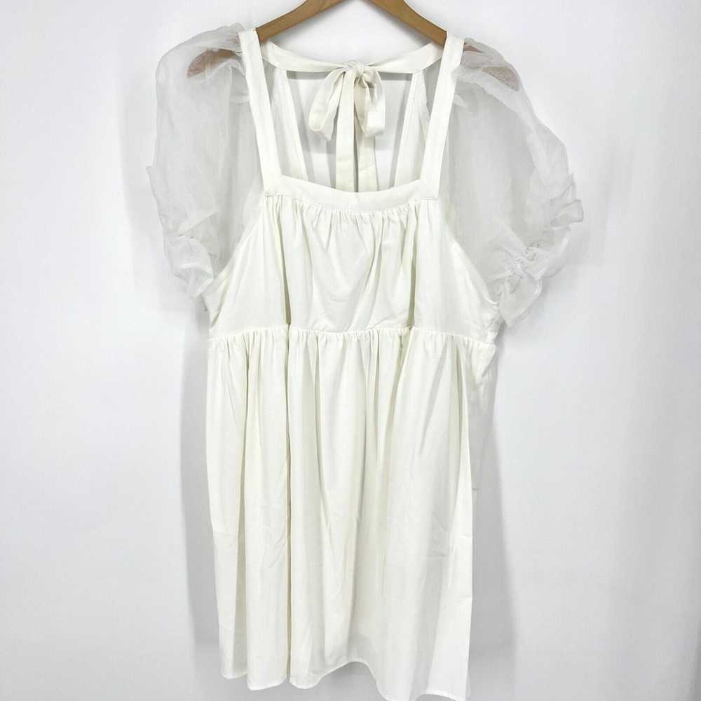 Chic Soul Ivory Babydoll Dress Bubble Sleeves XL - image 2