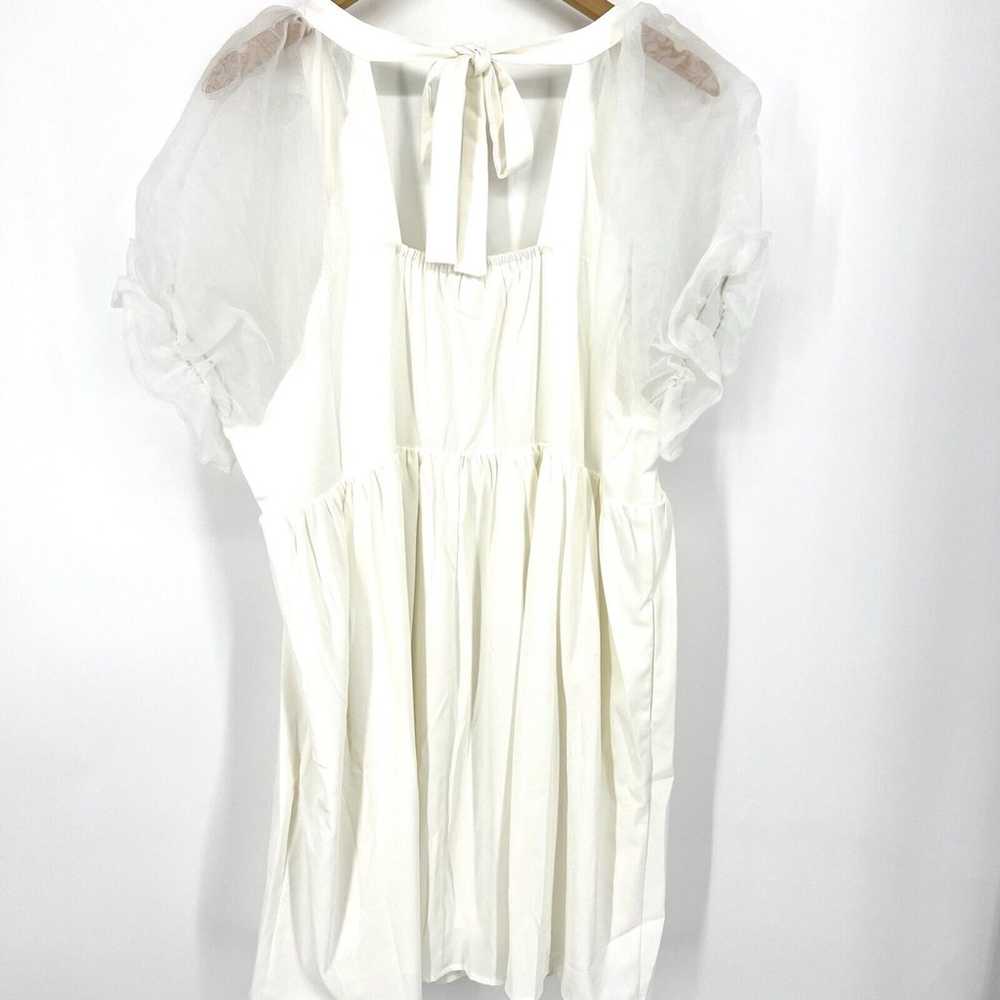 Chic Soul Ivory Babydoll Dress Bubble Sleeves XL - image 4