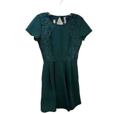 ALYA Emerald Mini Cocktail Dress Lace Front Small