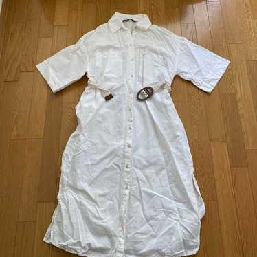 ZARA White Shirt Dress Short Sleeve EU36 - image 1