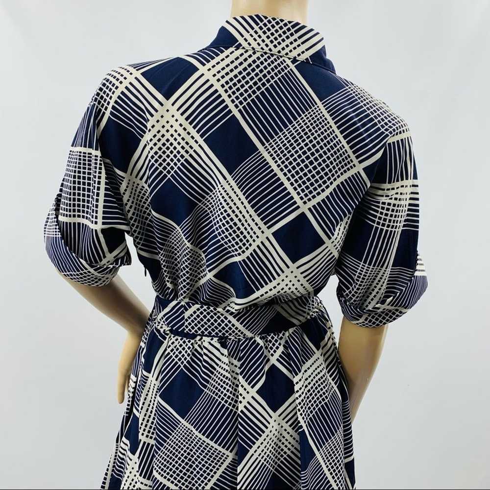 Eliza J Navy Blue White Faux Wrap Dress - image 6