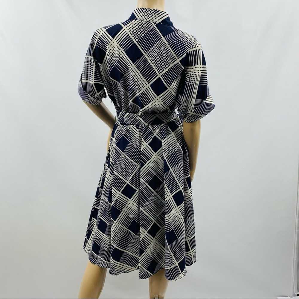 Eliza J Navy Blue White Faux Wrap Dress - image 7