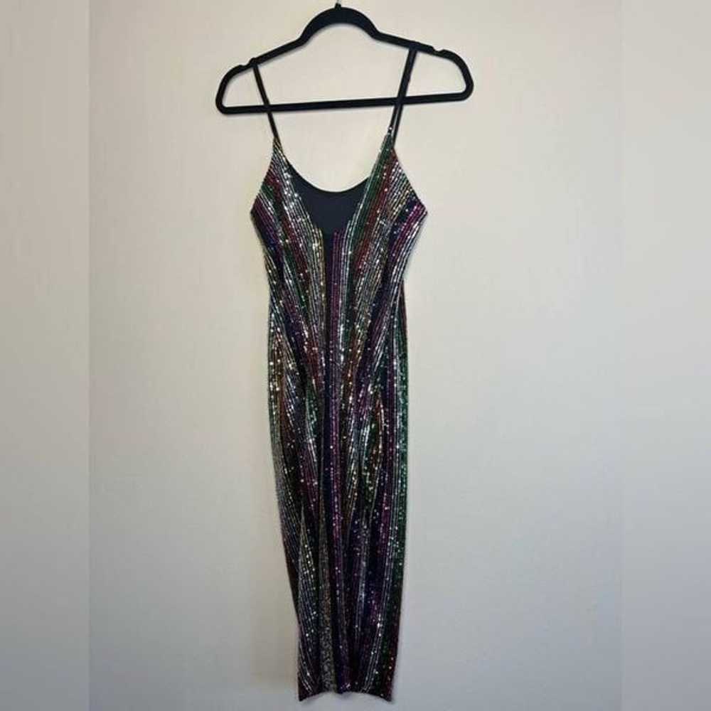 Magia Sequined Rainbow Multi Colored Body con Str… - image 11