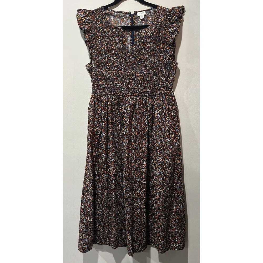 J. CREW Factory MIDI Dress Sz Medium Flutter Slee… - image 1