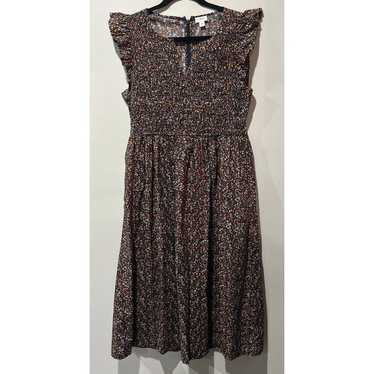 J. CREW Factory MIDI Dress Sz Medium Flutter Slee… - image 1