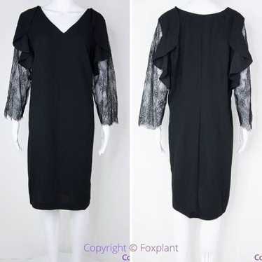 NEW Eloquii black lace long sleeves ruffle dress, 