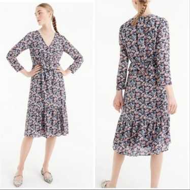 J. Crew v neck peplum floral midi dress 2 - image 1