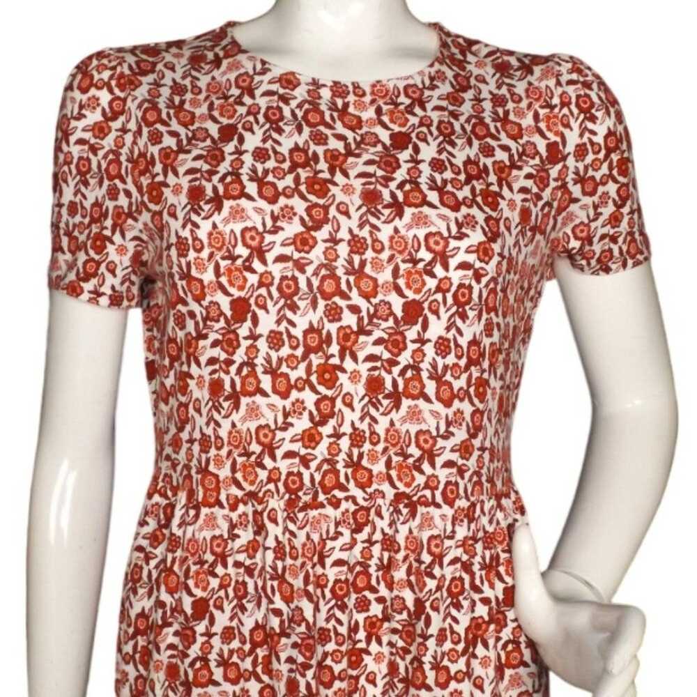 BODEN Dress,  Pockets, 6, Jersey, White/Red Flowe… - image 2