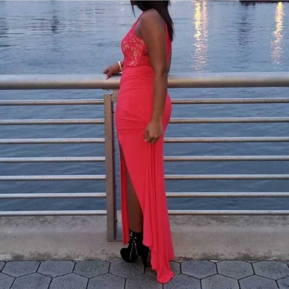 Pink maxi dress with lace - image 2