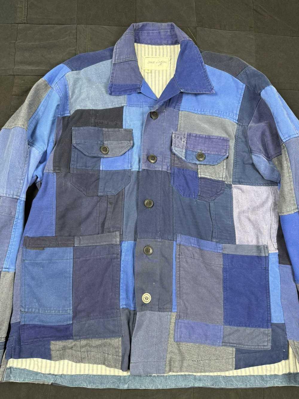 Greg Lauren French Artist Scrapwork Varsity Jacket - image 3