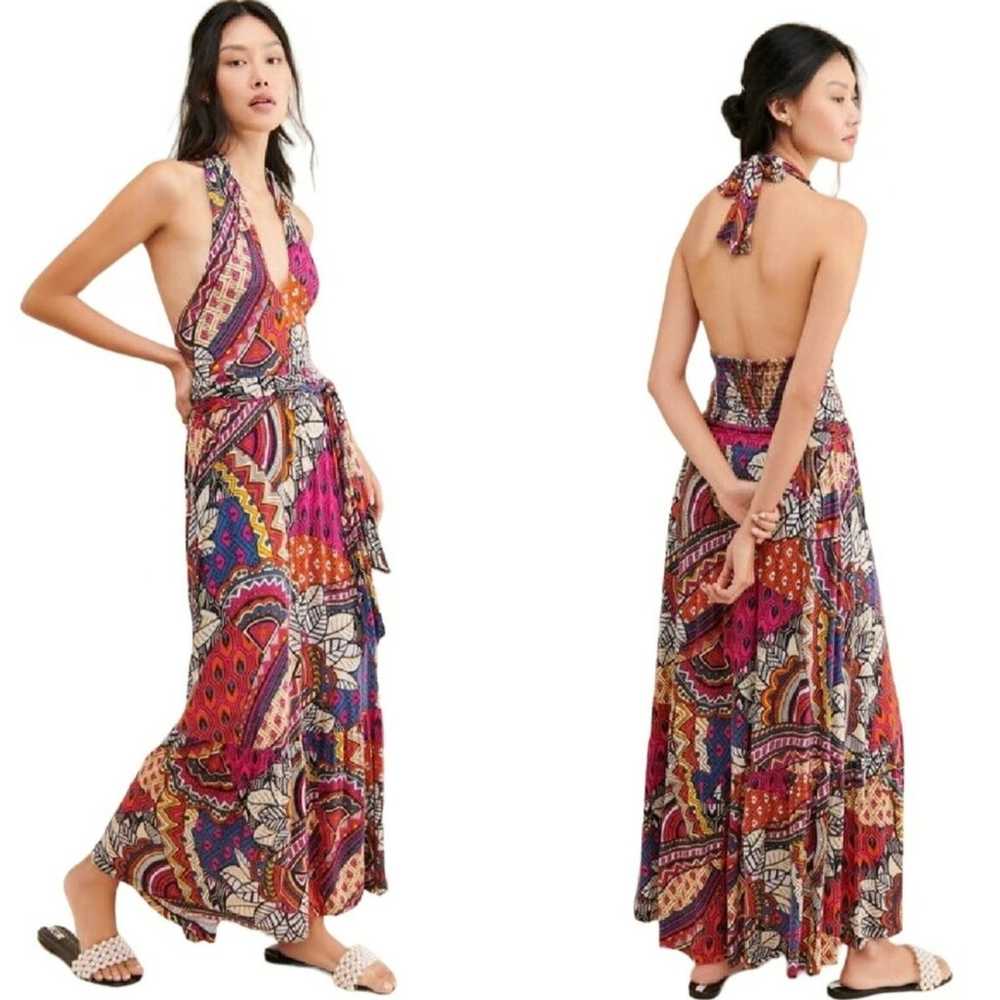 Maeve Cynthia Halter Maxi Dress Sz S Anthropologie - image 1