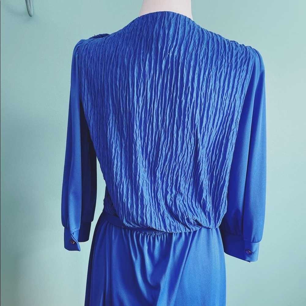 VINTAGE 1970s cobalt blue dress - image 4