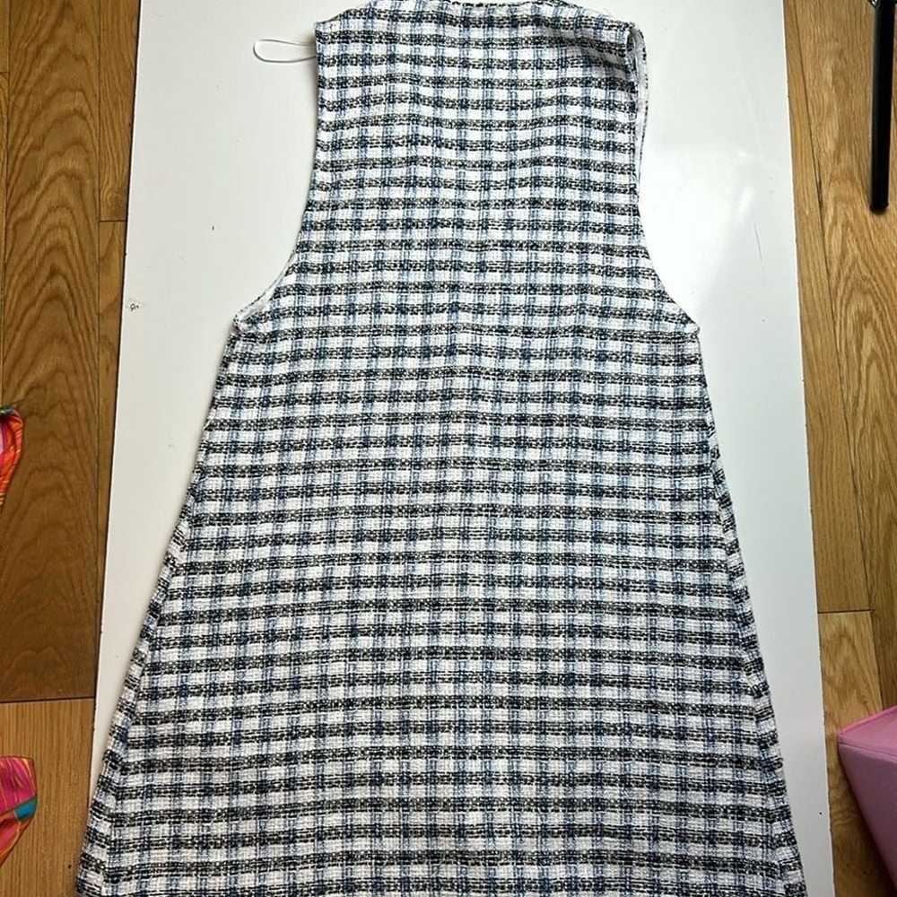 ZARA BLUE/WHITE textured tweed dress sz S - image 5