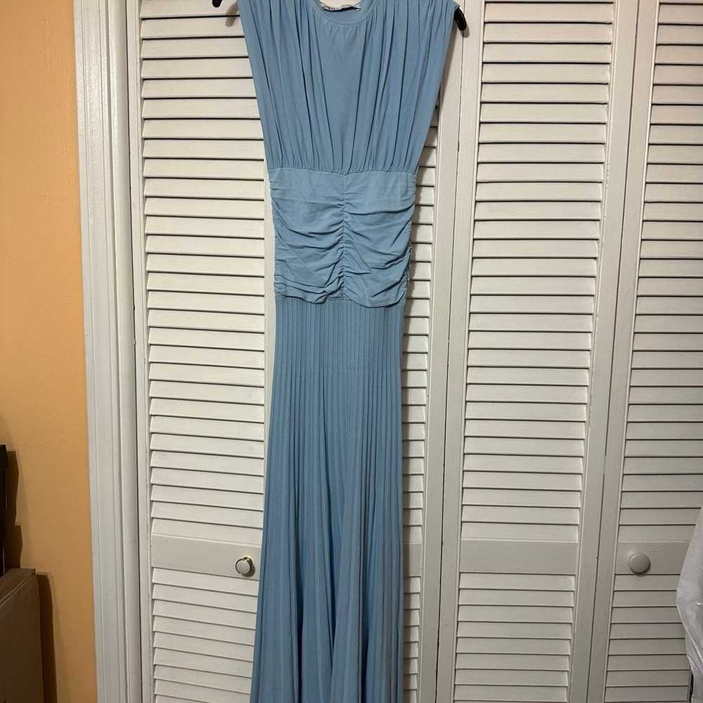 Zara sky blue dress with cinched waist - image 6