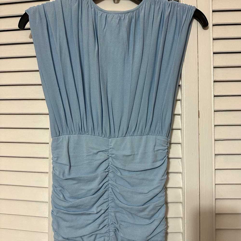 Zara sky blue dress with cinched waist - image 9