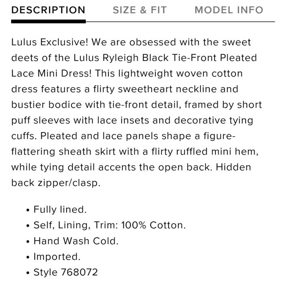 Lulus Ryleigh Black Tie-Front Pleated Lace Mini D… - image 5