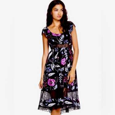 EXPRESS Black Floral Lace Midi