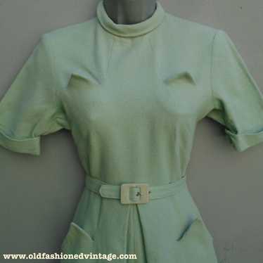 Superb Vintage 1940s Handmade Dress WW2 Seafoam B… - image 1